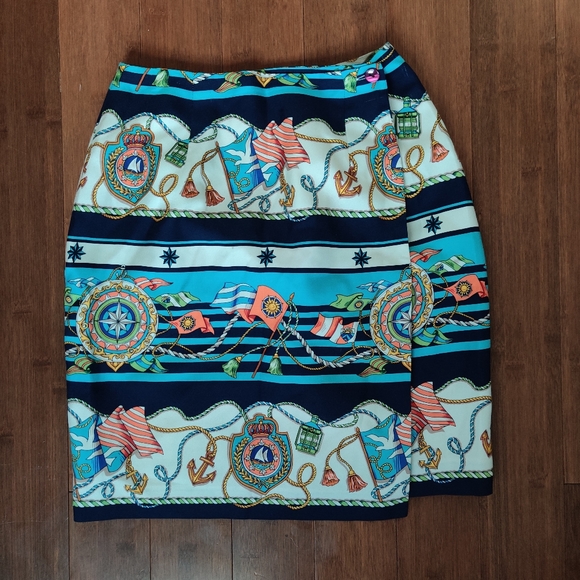 Talbots Silk Nautical Skirt - Picture 1 of 6